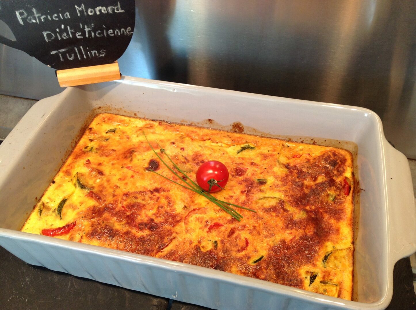 Clafoutis de légumes d'été chèvre et bacon