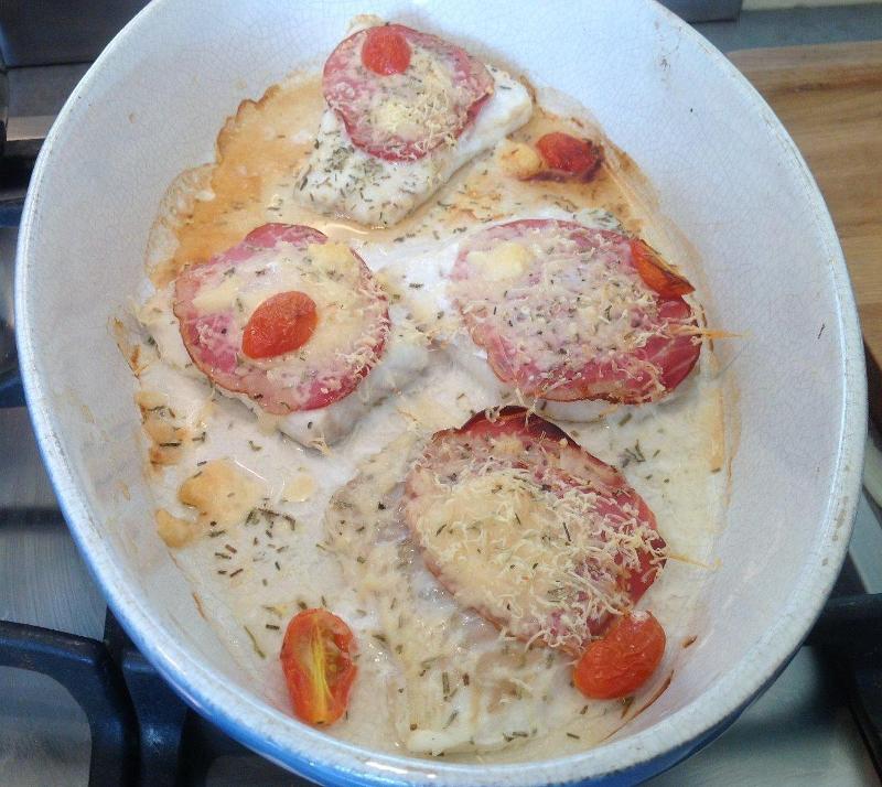 Recette gratin de cabillaud au bacon à Voiron