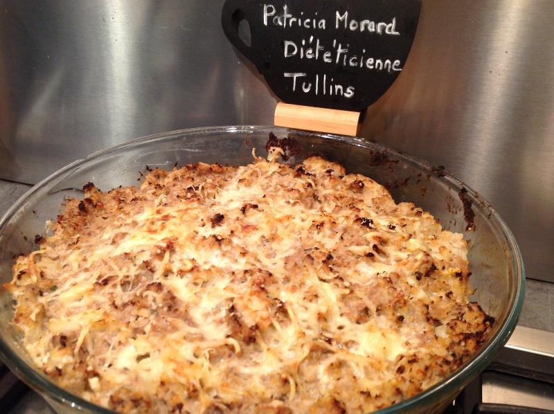 Gratin de choux fleur et bœuf haché