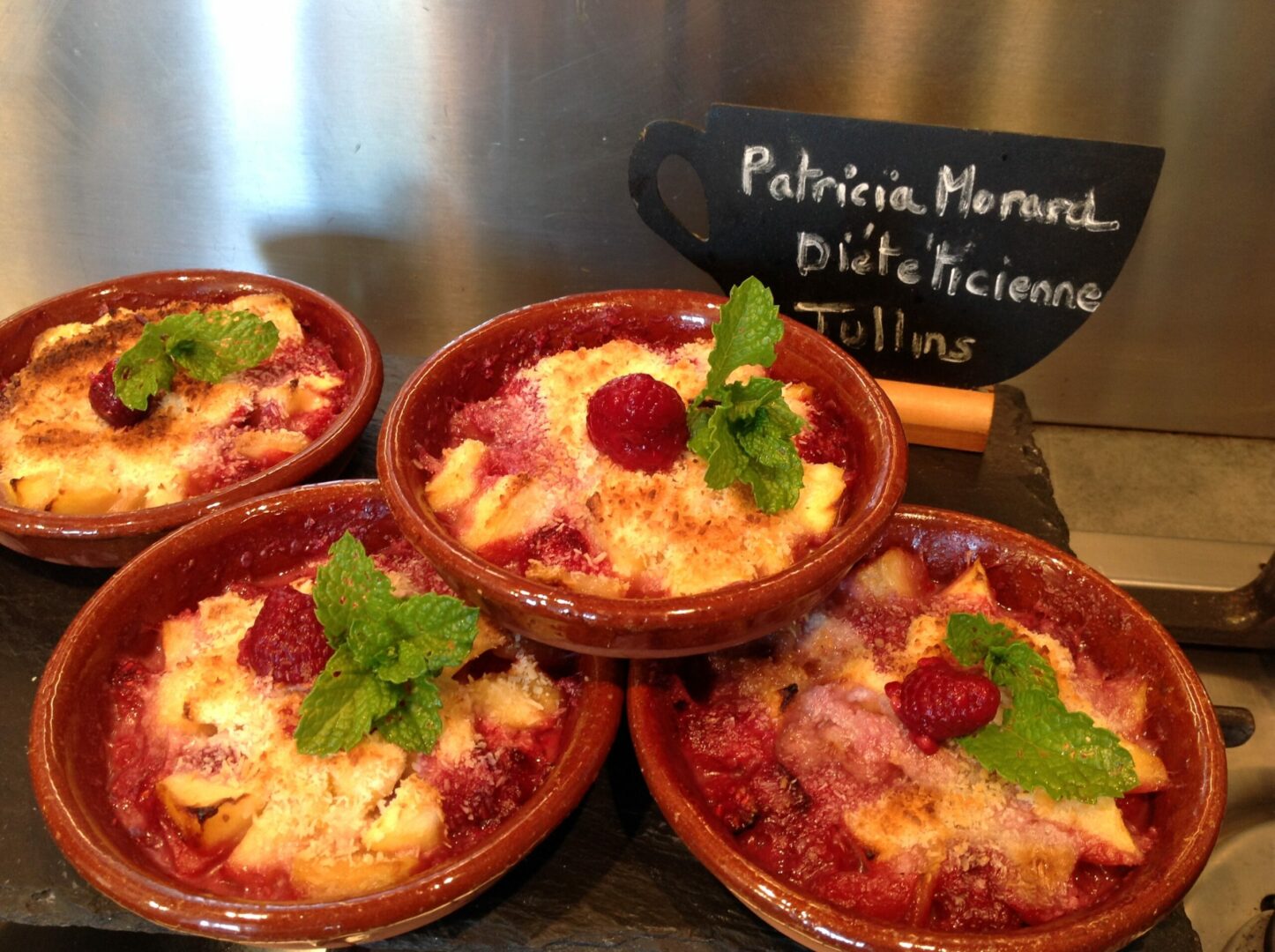 Gratin express pommes framboises coco