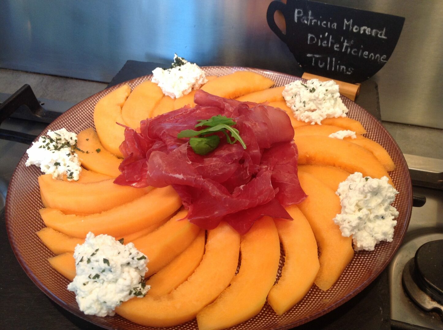 Melon, Bresaola et chèvre frais