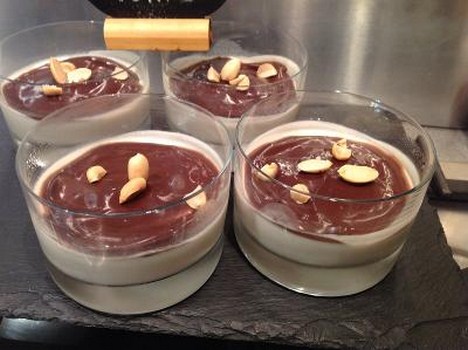 Panna cotta vanille chocolat noisette