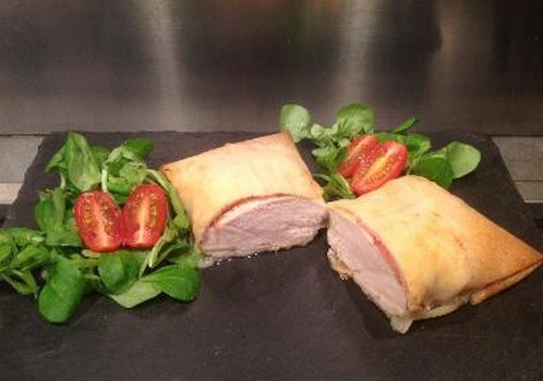 Papillotes de poulet en brick au fromage et bacon