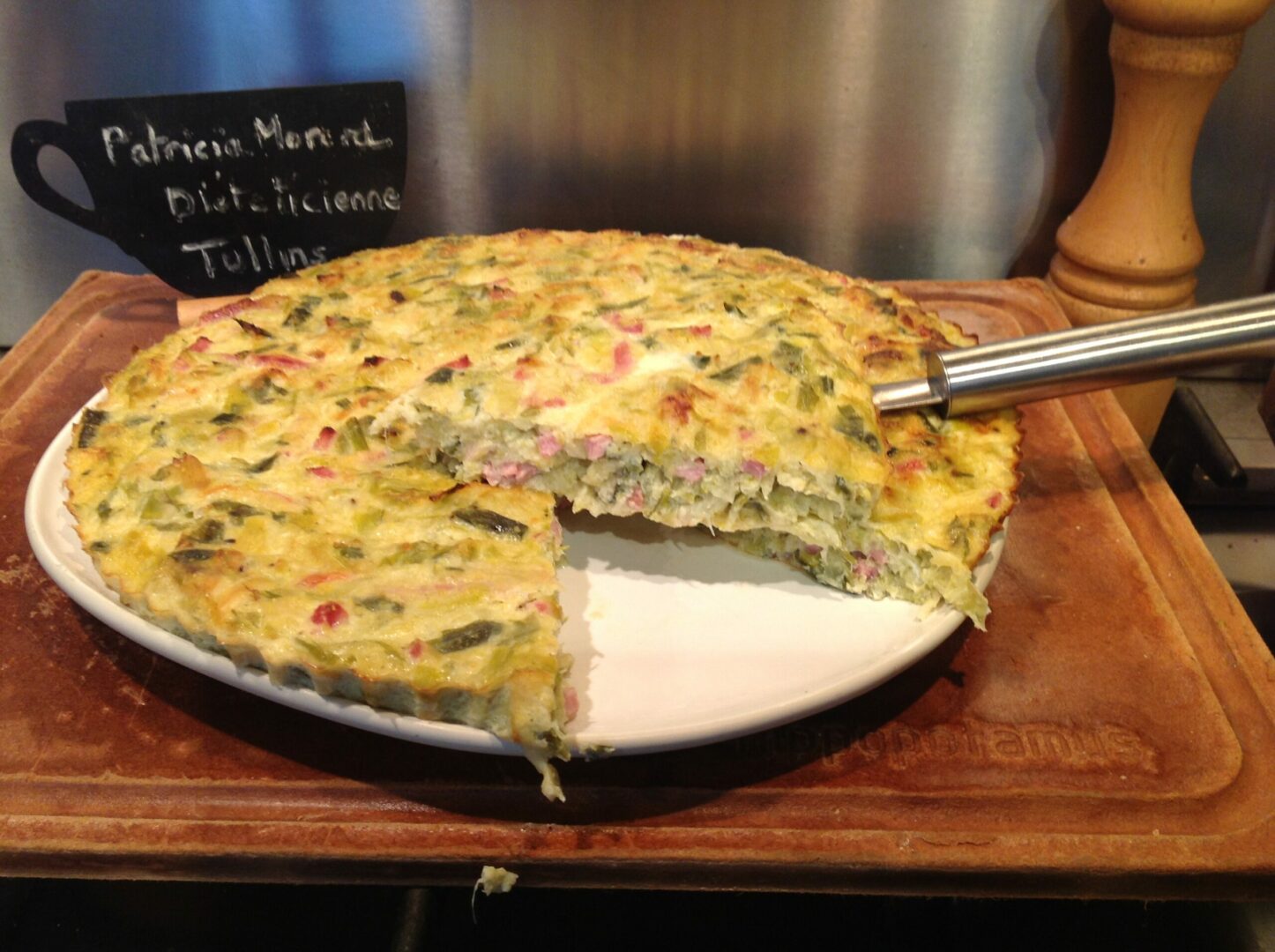 Recette Quiche sans pâte poireau Roquefort bacon à Tullins