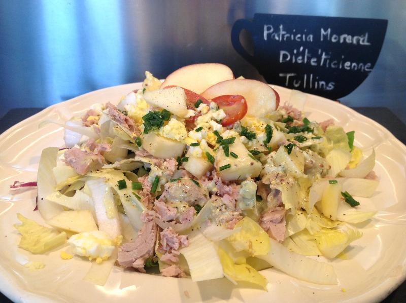 Salade d’endive pomme roquefort et thon