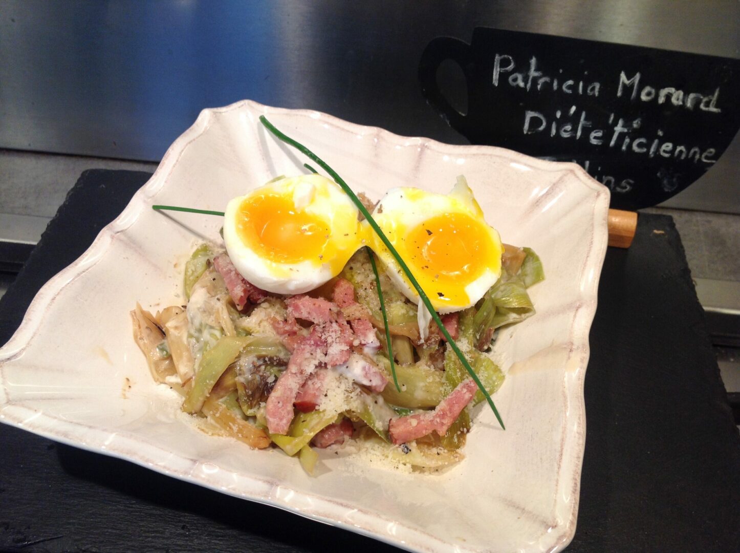 Tagliatelles de poireaux façon Carbonara