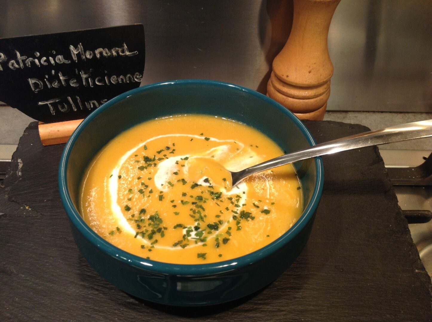 Veloute de potiron courgette au curry