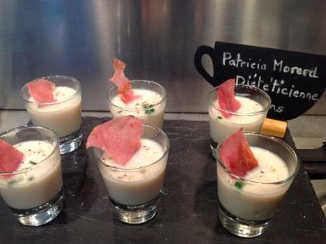 Verrines de crème de céleri au bacon