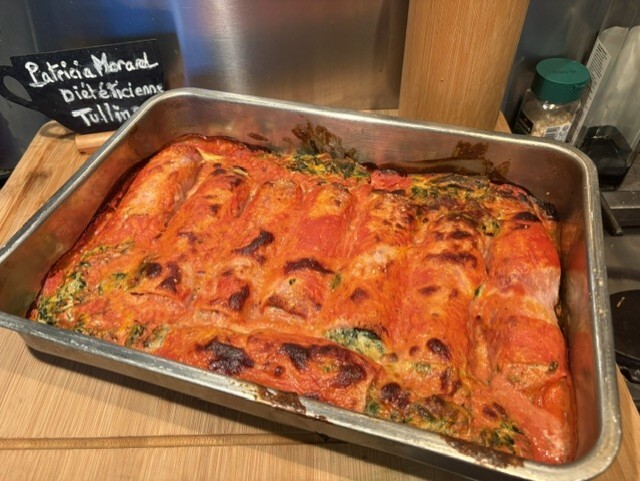 Cannelloni de jambon aux épinards