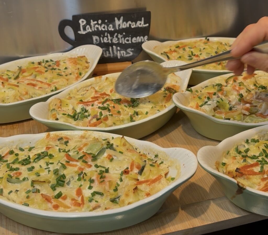 Gratin aux deux saumons & ravioles