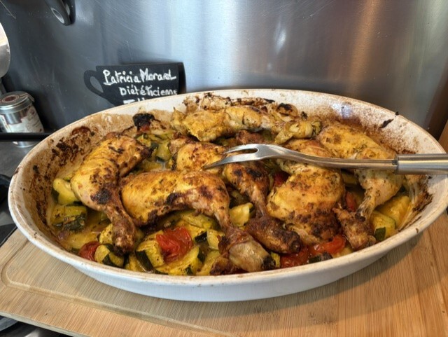 Poulet rôti aux courgettes et tomates cerises